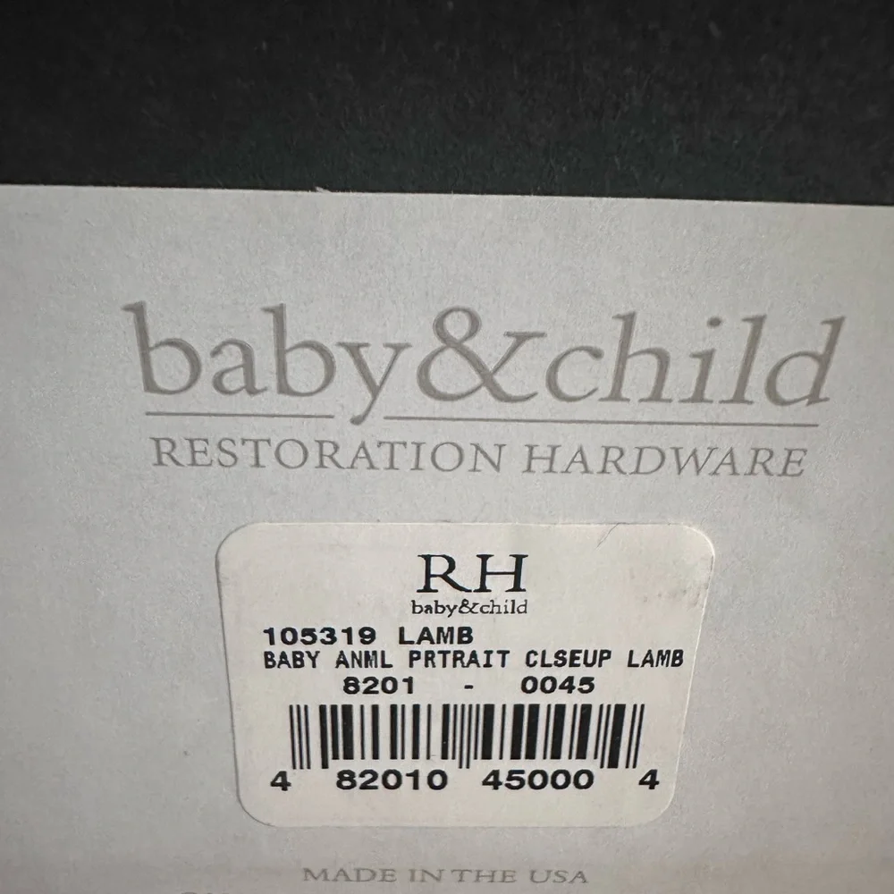 Restoration Hardware Baby Lamb CloseUp Portrait